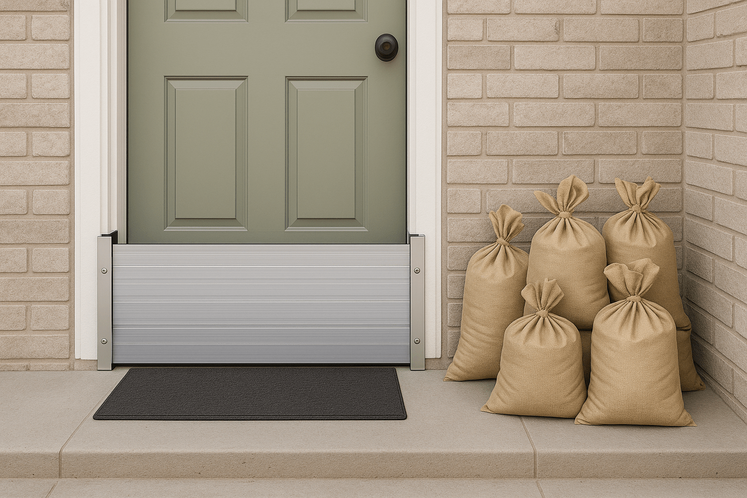 모래주머니 및 차수판 준비